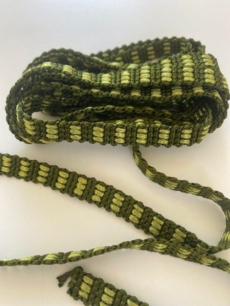 Vintage European Trim – Forest Green/Fern Green stripes - 2M Carousel 3