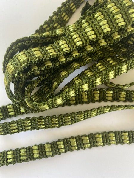 Vintage European Trim – Forest Green/Fern Green stripes - 2M Carousel 2