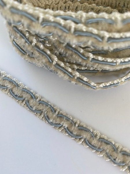 Vintage European Trim – Sky Blue/Ecru Chenille - 2M Carousel 2