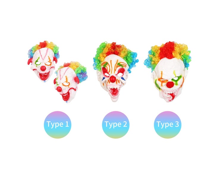Halloween Clown Masks With Colorful Hair Horror Adult Clown Masks Cost Carousel 1