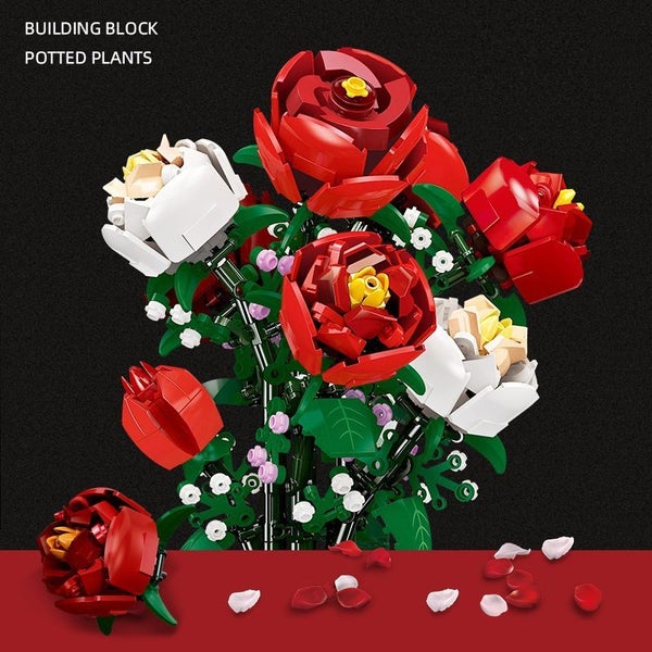 818pcs BuildMoc Icons Roses Bouquet Set lego compatible| Ages 8+ Carousel 1