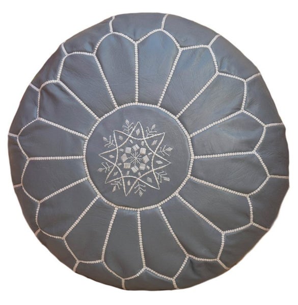 PREMIUM Handcrafted Moroccan Leather Pouf Carousel 1
