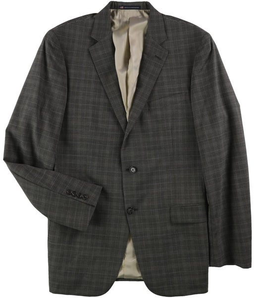Hart Schaffner Marx Mens Plaid Two Button Formal Suit Carousel 2