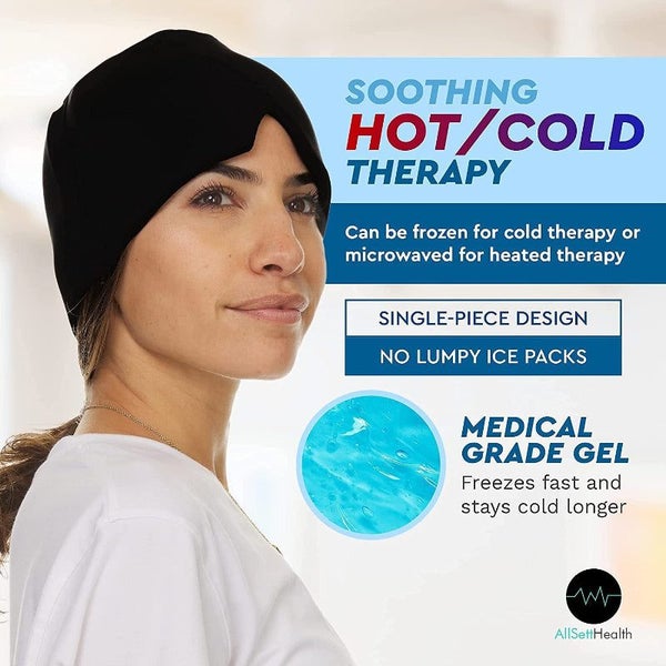 Blue Hot And Cold Therapy Gel Mask Reusable Soothing Facial Head Relief Wrap Co Carousel 5