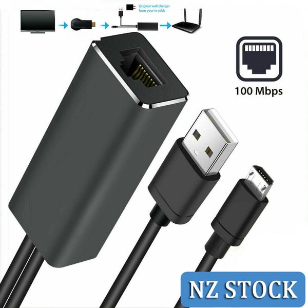 Ethernet Adapter for Fire TV, Micro USB to RJ45 Ethernet Network Adapter Carousel 8
