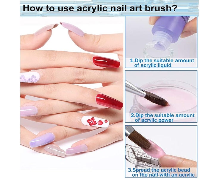 Acrylic Nail Brush Kolinsky Wood Handle, Round Gel Brush for Acrylic Applicat Carousel 5