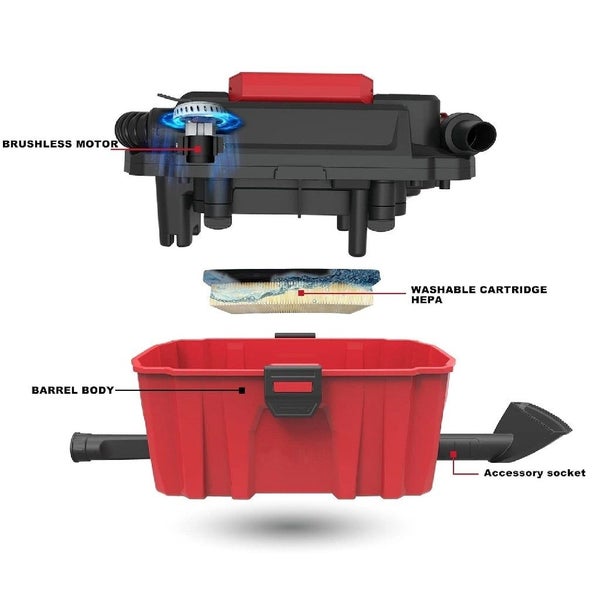 Portable Wet & Dry Vacuum 3 in 1 washable hepa filter uses Makita Battery Carousel 3
