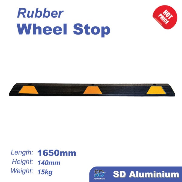 Rubber Wheel Stop - 1.650m & 1.83m Length Options, Fixing Set Options Available Carousel 1