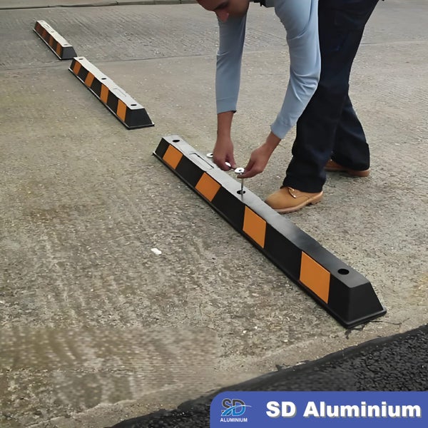 Rubber Wheel Stop - 1.650m & 1.83m Length Options, Fixing Set Options Available Carousel 7