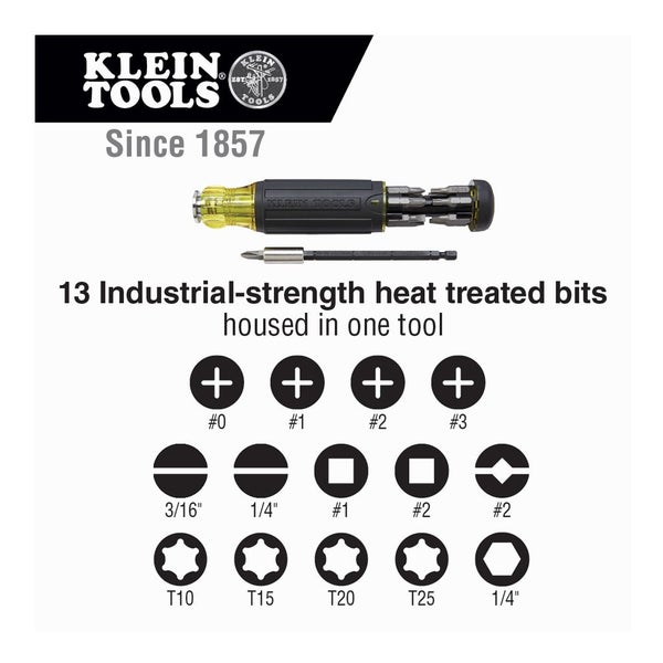 Klein Tools Screwdriver Set Impact Rated Adjustable Length Multi-Bit 2pc Carousel 2