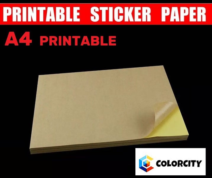 A4 Labels Sticker, Brown Kraft Sticker Paper Self Adhesive Label Carousel 1