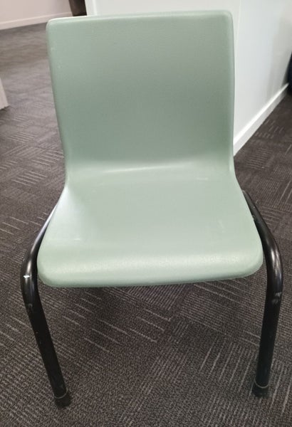 Child's Chair Blue Moulded w/steel frame Carousel 1