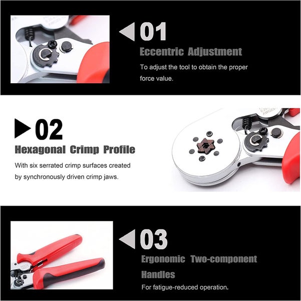HSC8 6-6 Wire Ferrule Crimper Plier Self Adjusting Carousel 2