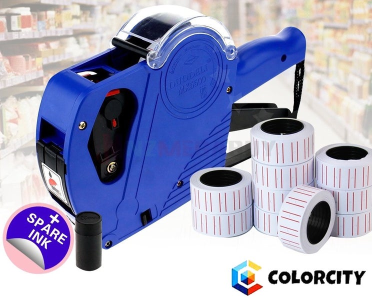 PRICE TAG GUN LABELER + 20 ROLLS PAPER + SPARE INK Carousel 1