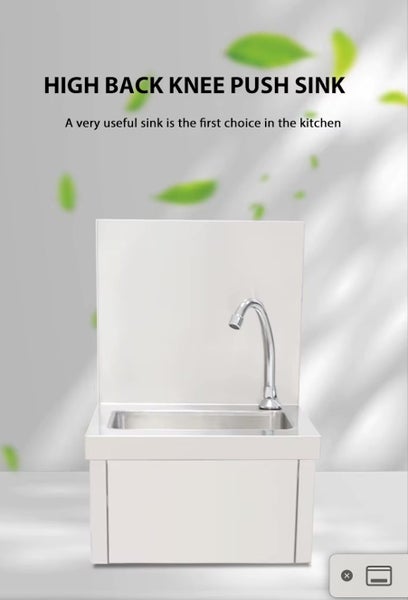 Stainless Steel HIGH BACK KNEE PUSH SINK first choice in the kitchen Carousel 5