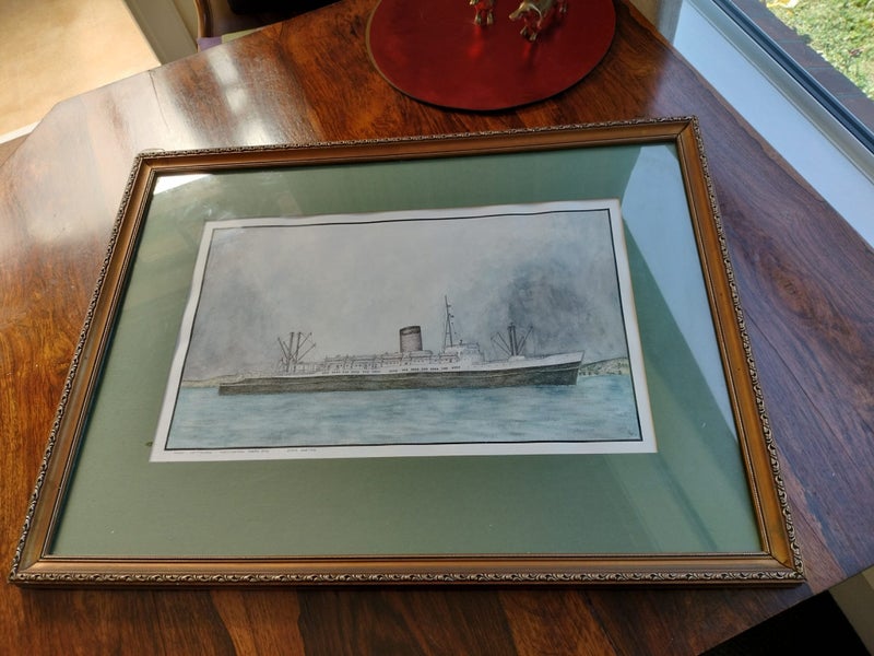 Original Watercolour and Ink of the Ferry "Maori" (a/f) Carousel 1
