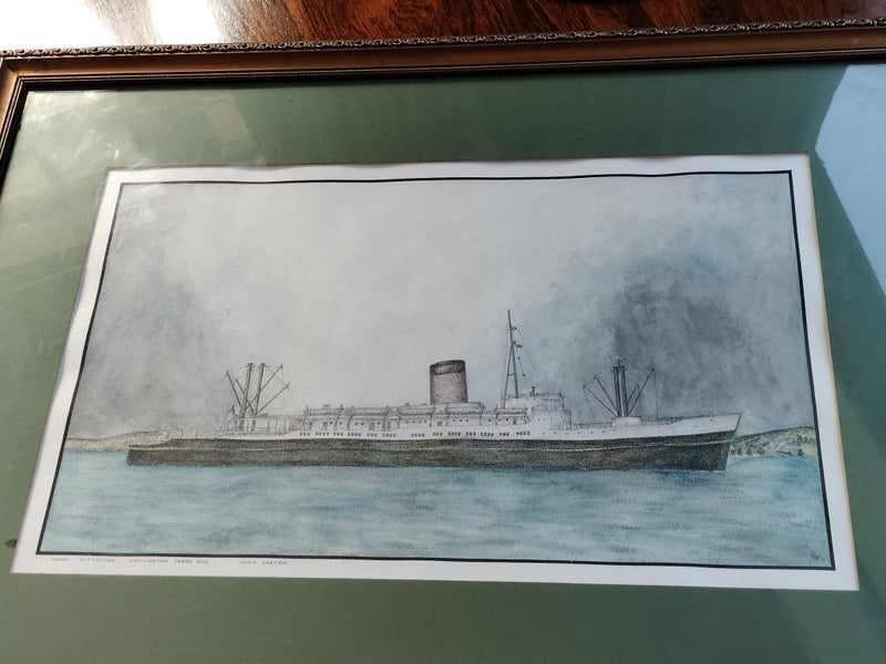 Original Watercolour and Ink of the Ferry "Maori" (a/f) Carousel 2