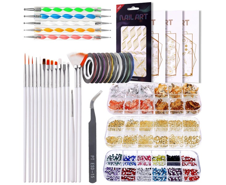 Nail Art Kit Professional Brush Decoration Thread Stamping Sticker Nai Carousel 1