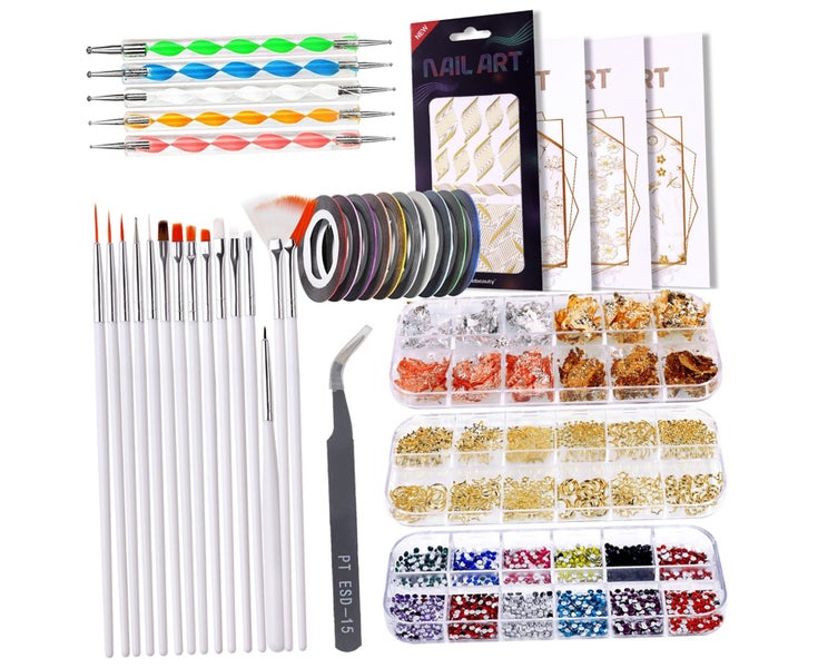 Nail Art Kit Professional Brush Decoration Thread Stamping Sticker Nai Carousel 2
