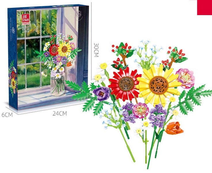 BuildMOC Floral Bouquet – 976-Piece DIY Building Set lego compatible | Ages 8+ Carousel 1