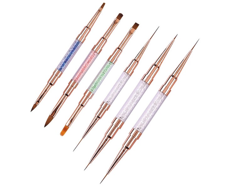 6Pcs Dual-ended Nail Art Liner Brush Set for UV Gel Polish Painting Dr Carousel 1