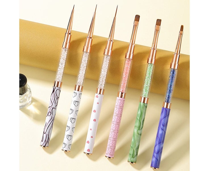 6Pcs Dual-ended Nail Art Liner Brush Set for UV Gel Polish Painting Dr Carousel 7