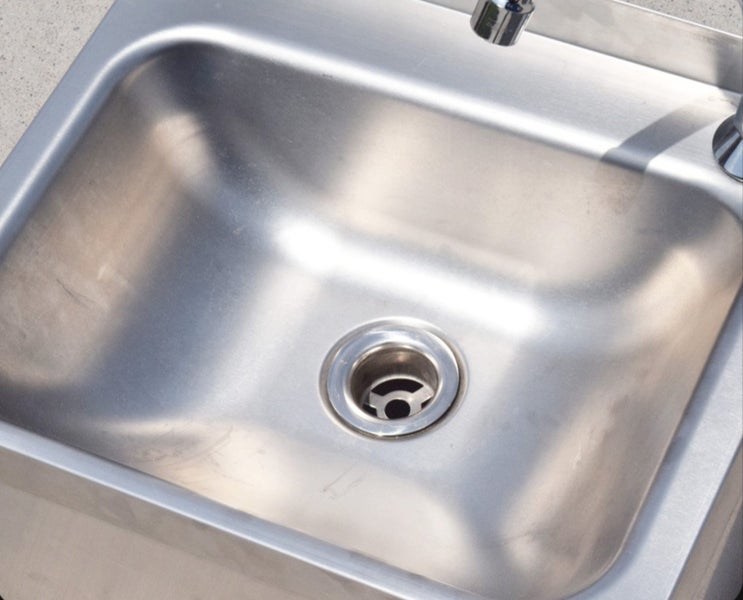 Wall Mounted Stainless Steel Sink Hotel Equipments Knee operate Hand Wash Sink Carousel 4
