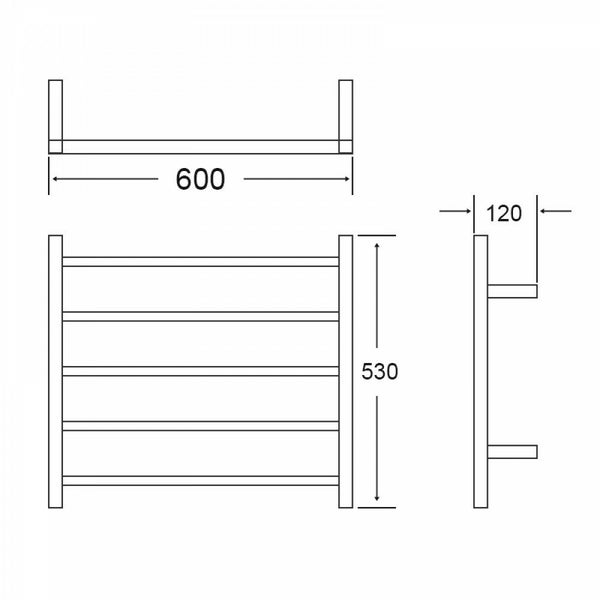 Heated Towel Rack 5 Bars Carousel 2