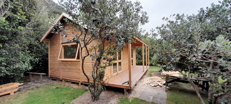 3.6m x 7.0m Kitset Cabin. NZ made. Cedar Cladding. Insulation. Timber Interior64275339580417113