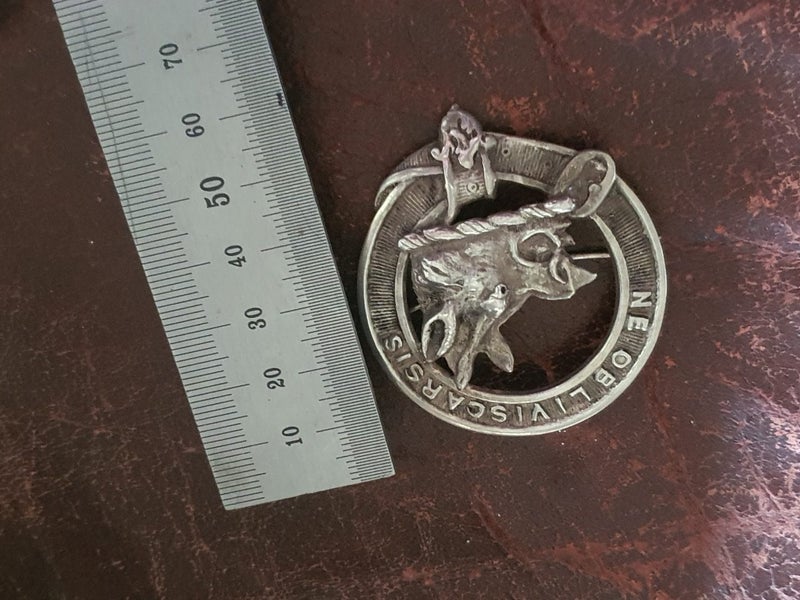 Antique Sterling Silver Scottish Clan Crest Badge Carousel 7