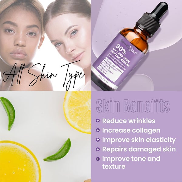 Lift And Firm - 30% Peptide Serum, Matrixyl 3000, Vitamin C & E + Hyaluron 60ML62863859872897112
