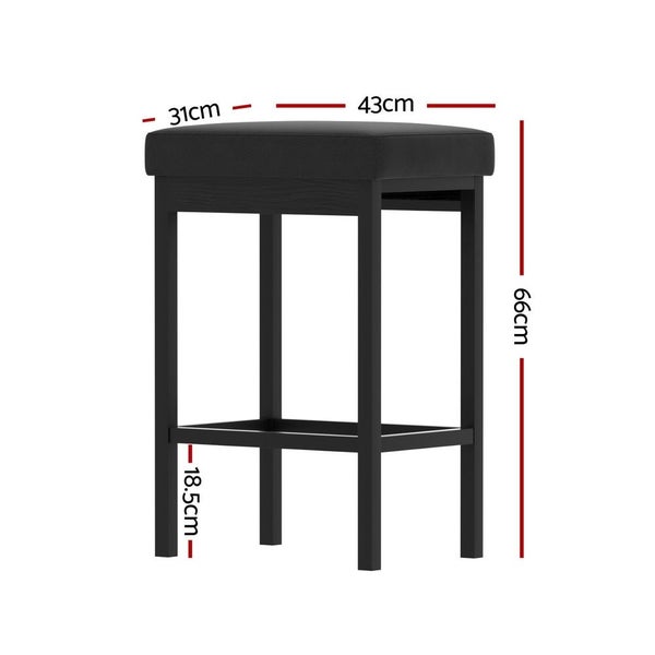 A Set Of 4 Metal Bar Stools Pu Seat Dining Counter Chairs Carousel 2