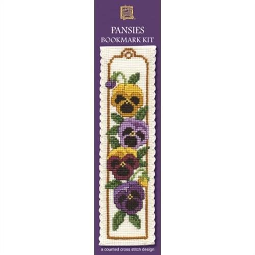 Textile Heritage Bookmark Cross Stitch Kit - Pansies Carousel 1