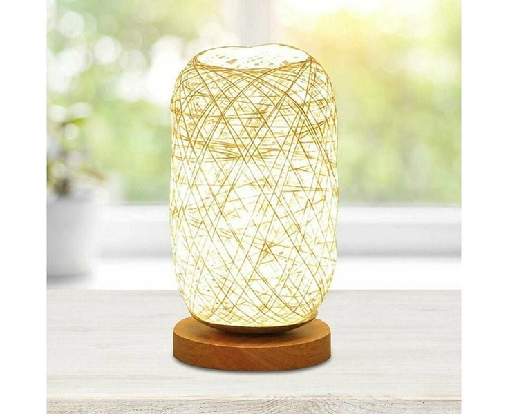 Modern Bamboo Rattan Bedside Lamp Wooden Base Table Lamp Modern Creati Carousel 2