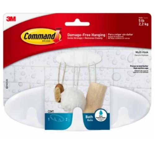 3M 11234 Command Bathroom Multi-Hook BATH21-ES Frosted [7100358305] Carousel 1