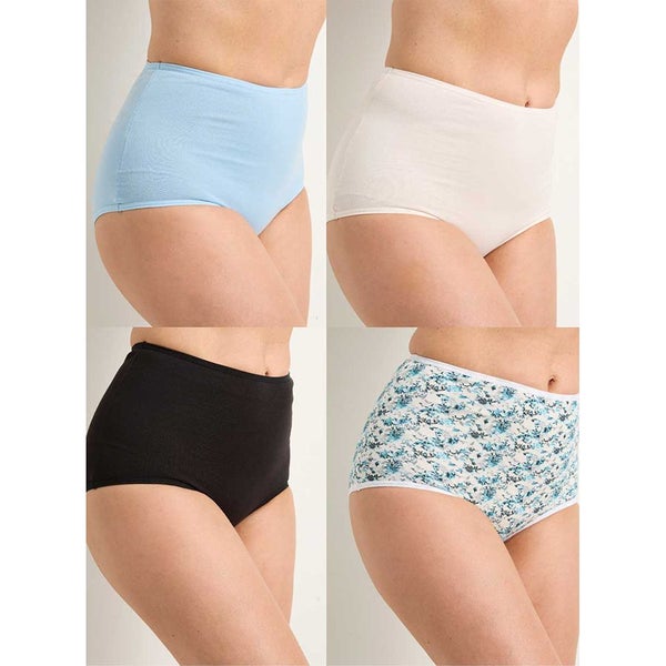 4 Pack Brief Multi Print Flowers - Size 22 - 100% Cotton629595122045461111