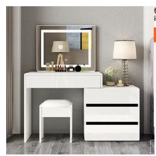 Dressing Table with Mirror makeup LED mirror Vanity Mirror Stool Carousel 1