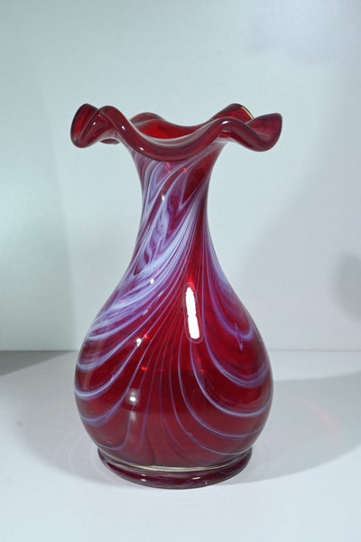 Ruby glass vase hand made Carousel 2