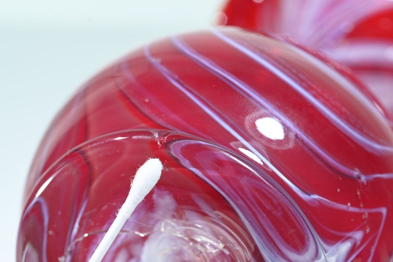 Ruby glass vase hand made Carousel 7