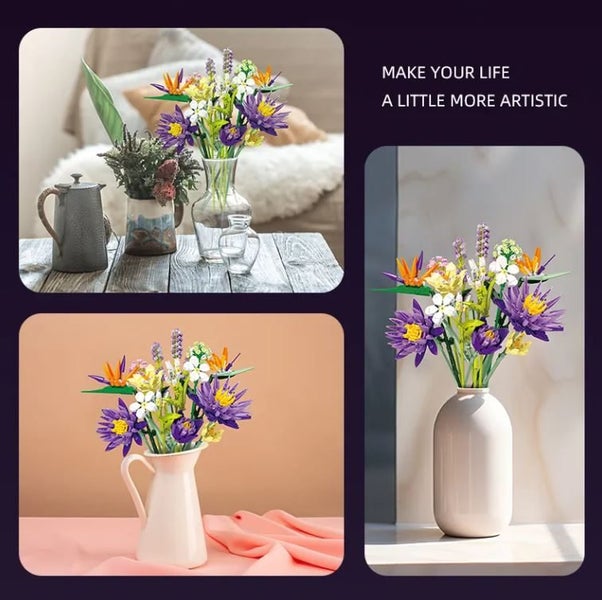 891pcs BuildMoc Birds of paradise flower Bouquet: Strelitzia lego compatible Carousel 2