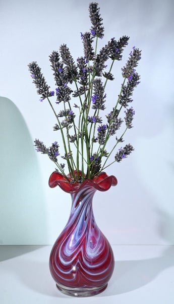 Ruby glass vase hand made Carousel 1