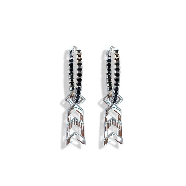 Formation Black Embellished Sleeper Earrings | Silver & Gold Carousel 2