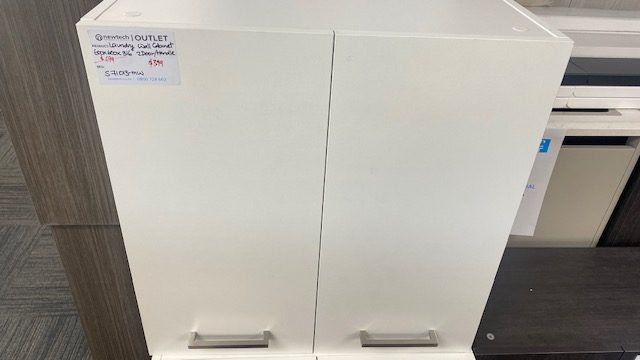 LAUNDRY WALL CABINET 2 DOOR WITH HANDLES IN MATTE WHITE Carousel 1