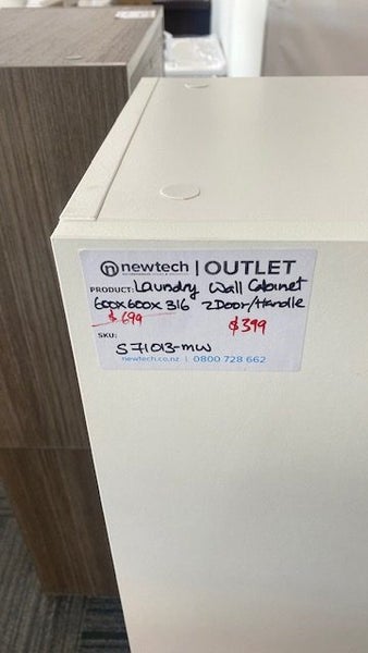 LAUNDRY WALL CABINET 2 DOOR WITH HANDLES IN MATTE WHITE Carousel 3