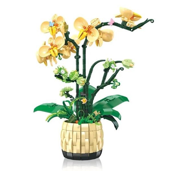 971pcs BuildMoc Orchids with Vase lego compatible blocks| Ages 8+ Carousel 1