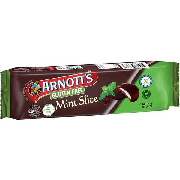 Arnotts Chocolate Biscuits Mint Slice Gluten Free 141g Carousel 1