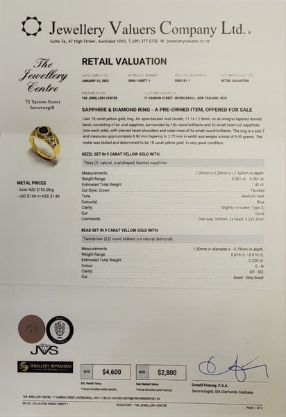 Sapphire & Diamond Ring + Valuation Carousel 7