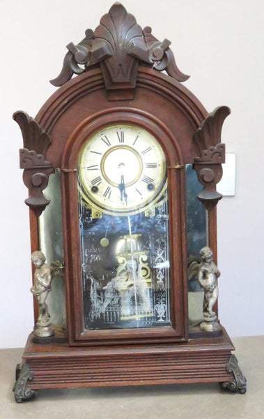 Ansonia 'Windsor' American shelf clock with cherub figures c1880 Carousel 8
