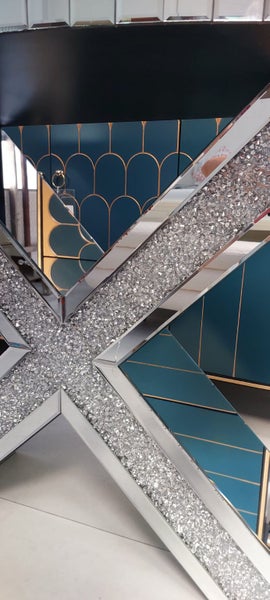 CLEARANCE ** 60% OFF ** Ishbel "X" Mirrored Console Table W120 *Defects Model* Carousel 10