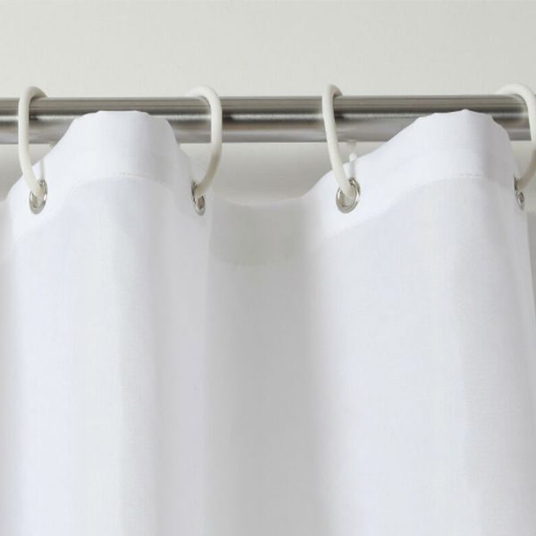 Weavers Shower Curtain Plain White - 300W x 200cmH Carousel 1